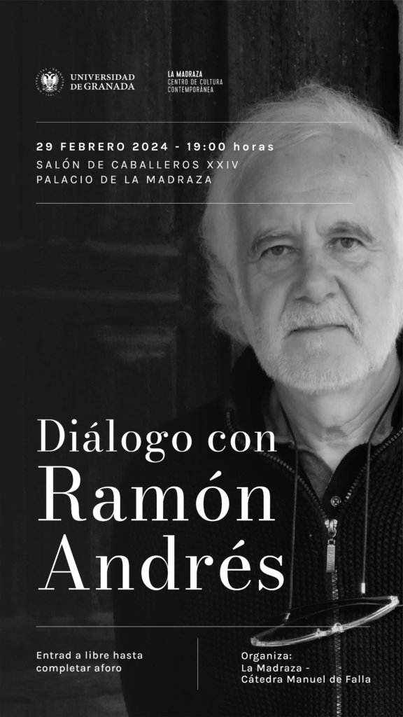 Cartel diálogo con Ramón Andrés Cartel diálogo con Ramón Andrés